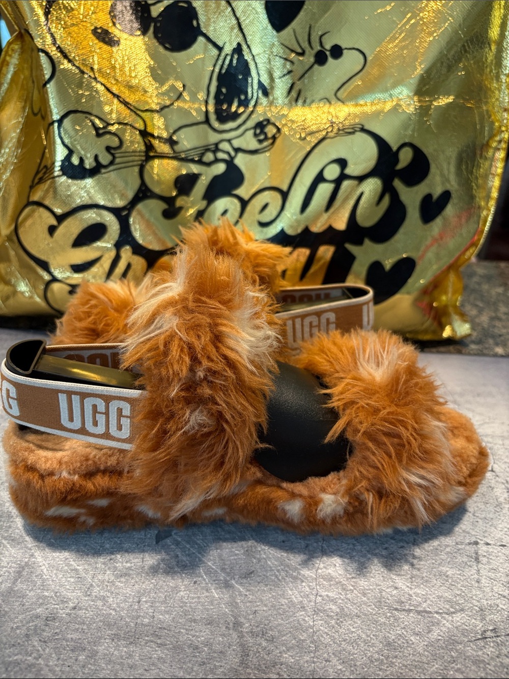 UGG Kids Fluff Slide - Chestnut Fur